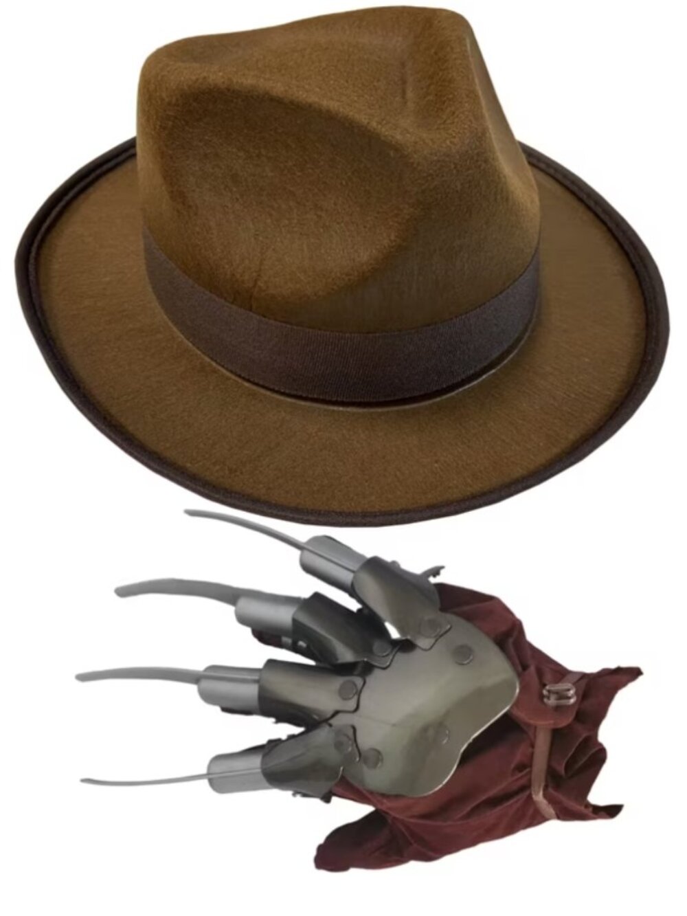 FREDDY KRUEGER NIGHTMARE ON ELM STREET CREEP FRIGHT GLOVE WITH FEDORA HAT-OS